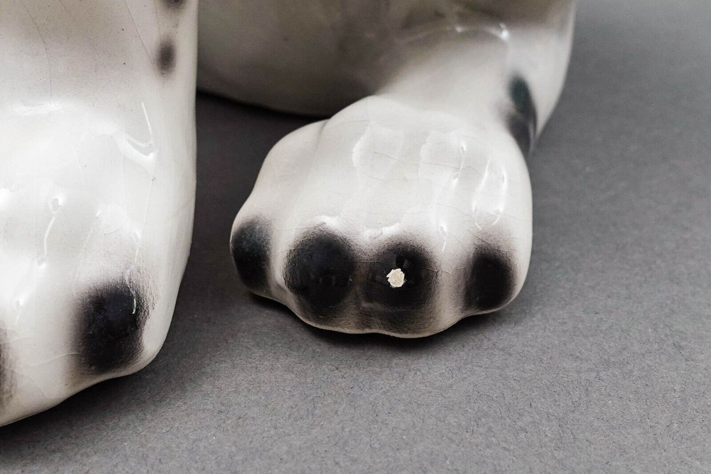 Vintage MCM Italian Glazed Ceramic Pottery Dalmation Dog Sculpture 15 1/2"