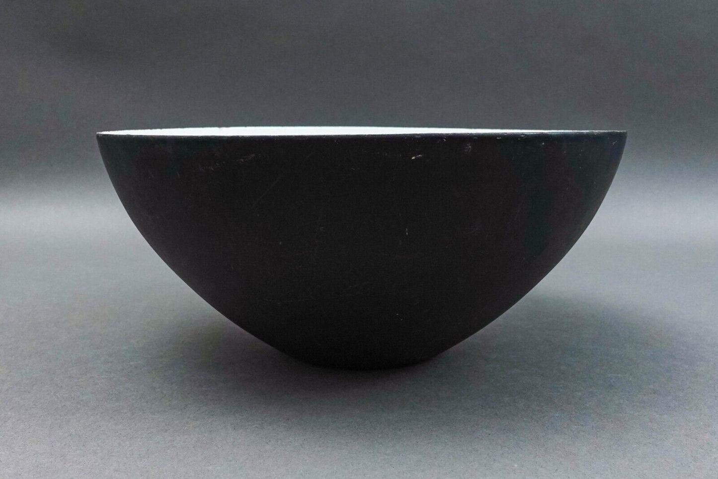 Krenit Denmark Herbert Krenchel Matte Black White Enamel Salad Serving Bowl