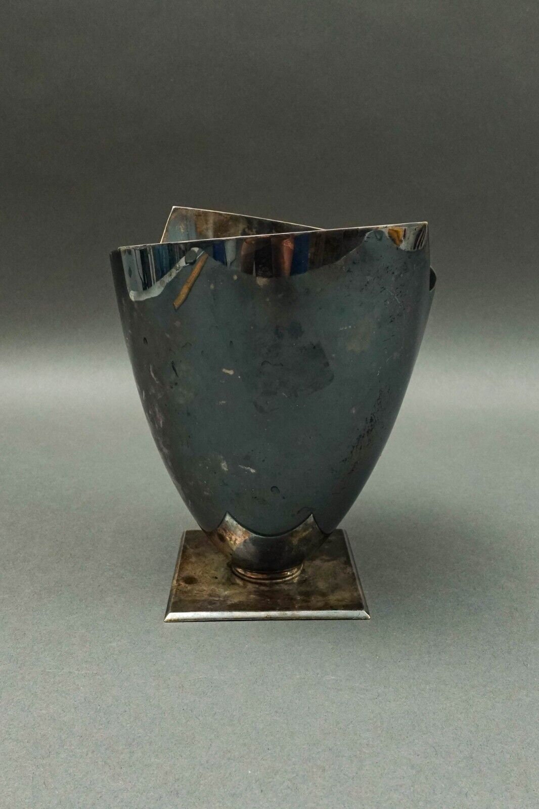 Elsa Rady For Swid Powell Vintage Post Modern Silver Plate Sculptural Wing Vase
