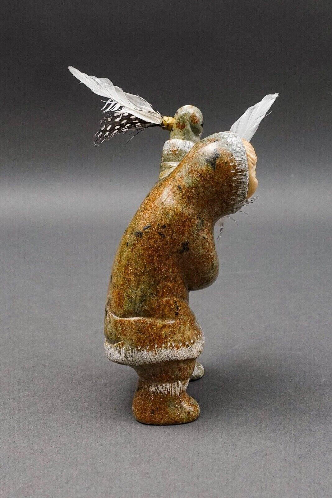 EddIe Lee Alaskan Hand Carved Soapstone Inuit Eskimo Art Figurine Sculpture