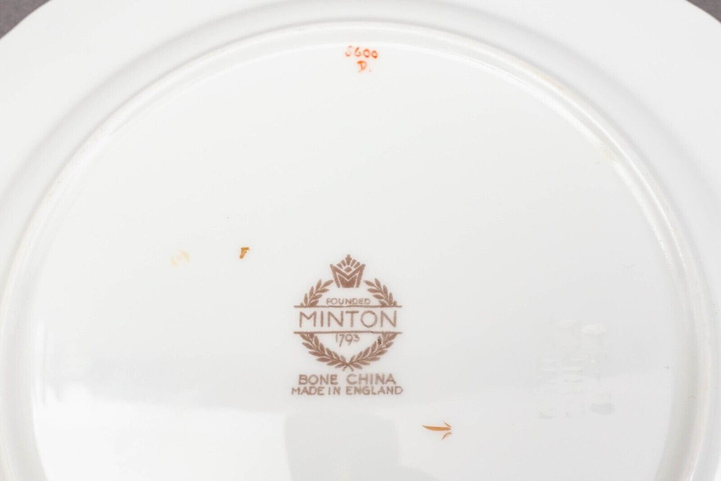 Minton England S600 Gold Laurel Leaves Light Blue Salad Dessert Plate Set Of 6