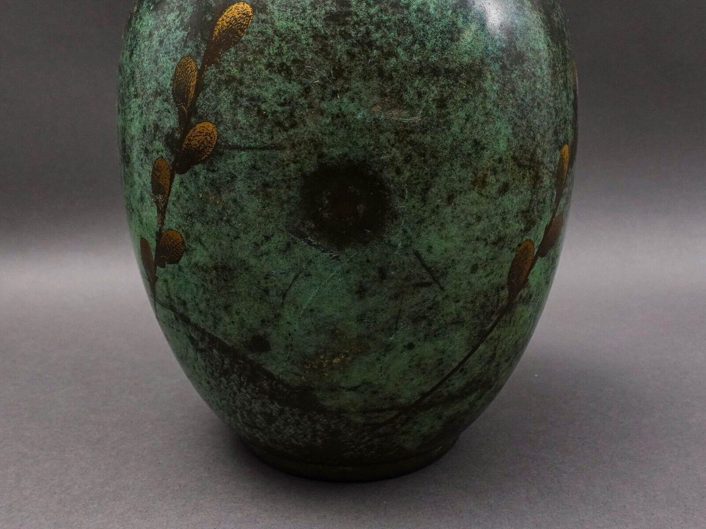 WMF Ikora Germany Paul Haustein Art Deco Patinated Bronze Willow Branch Vase