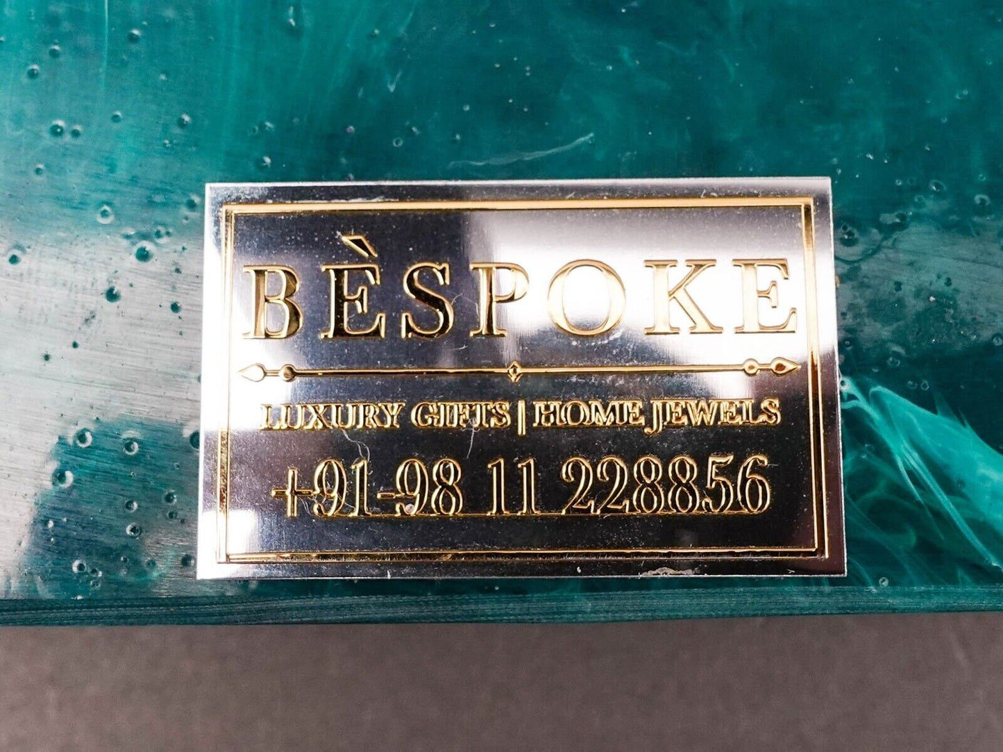 Bespoke Home Jewels Malachite Elephant Cut Silver Metal Lid Jewlery Trinket Box