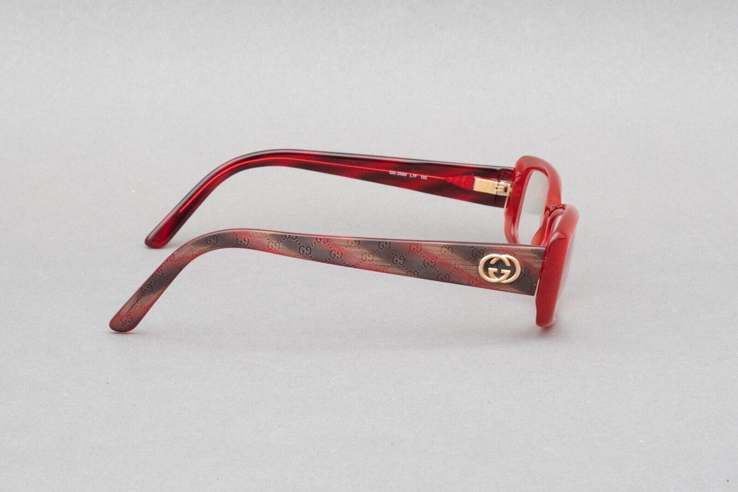 Gucci GG3560 L7F Full Rim Red Eyeglasses Frames 135 Made In Italy