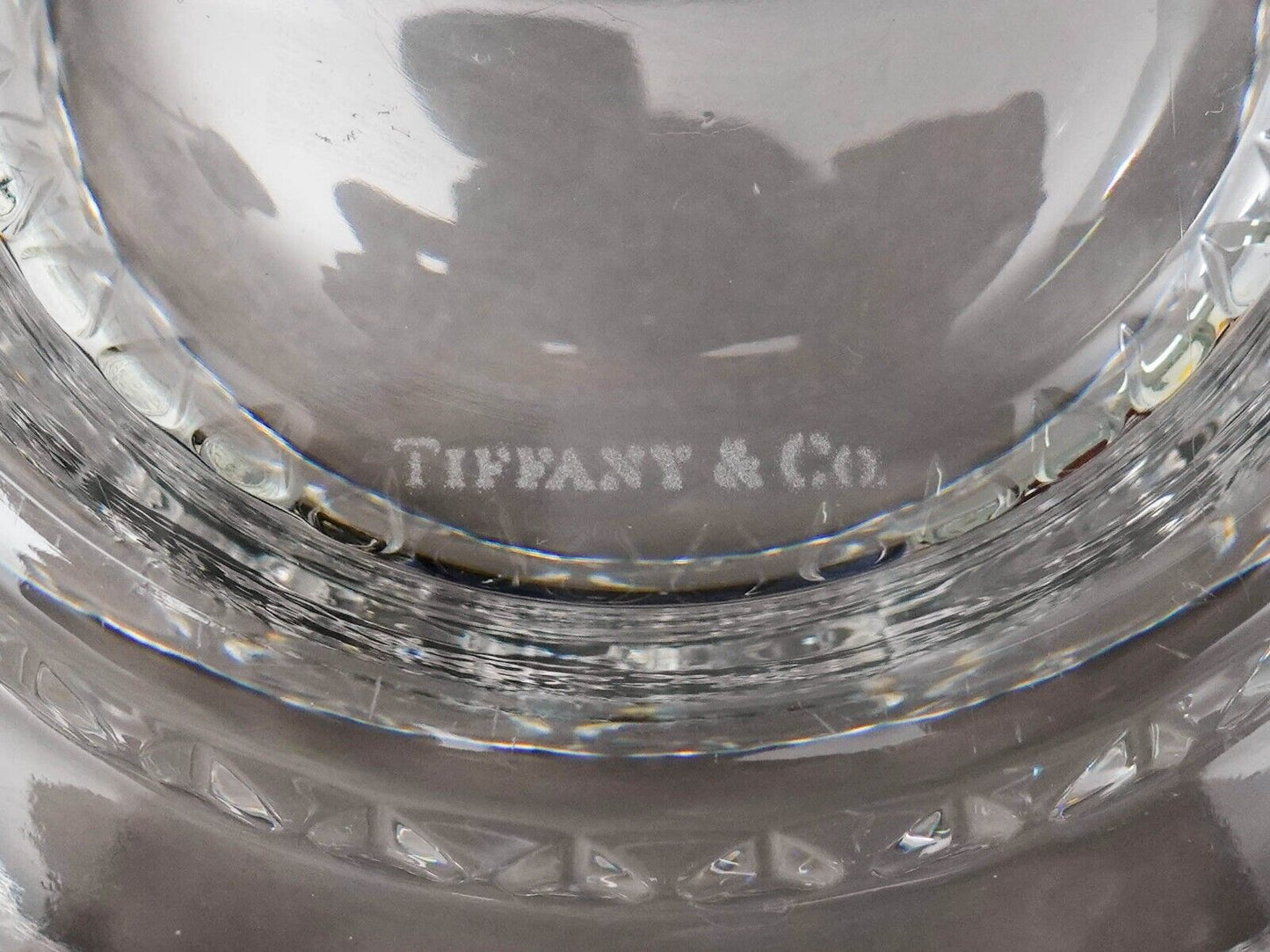 Tiffany & Co Signed Crystal Apple Fruit Elegant Glass Centerpiece Footed Bowl