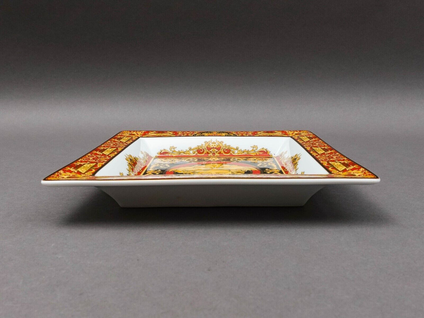 Versace Rosenthal Germany Medusa Red 8 5/8" Square Plate Dish Tray