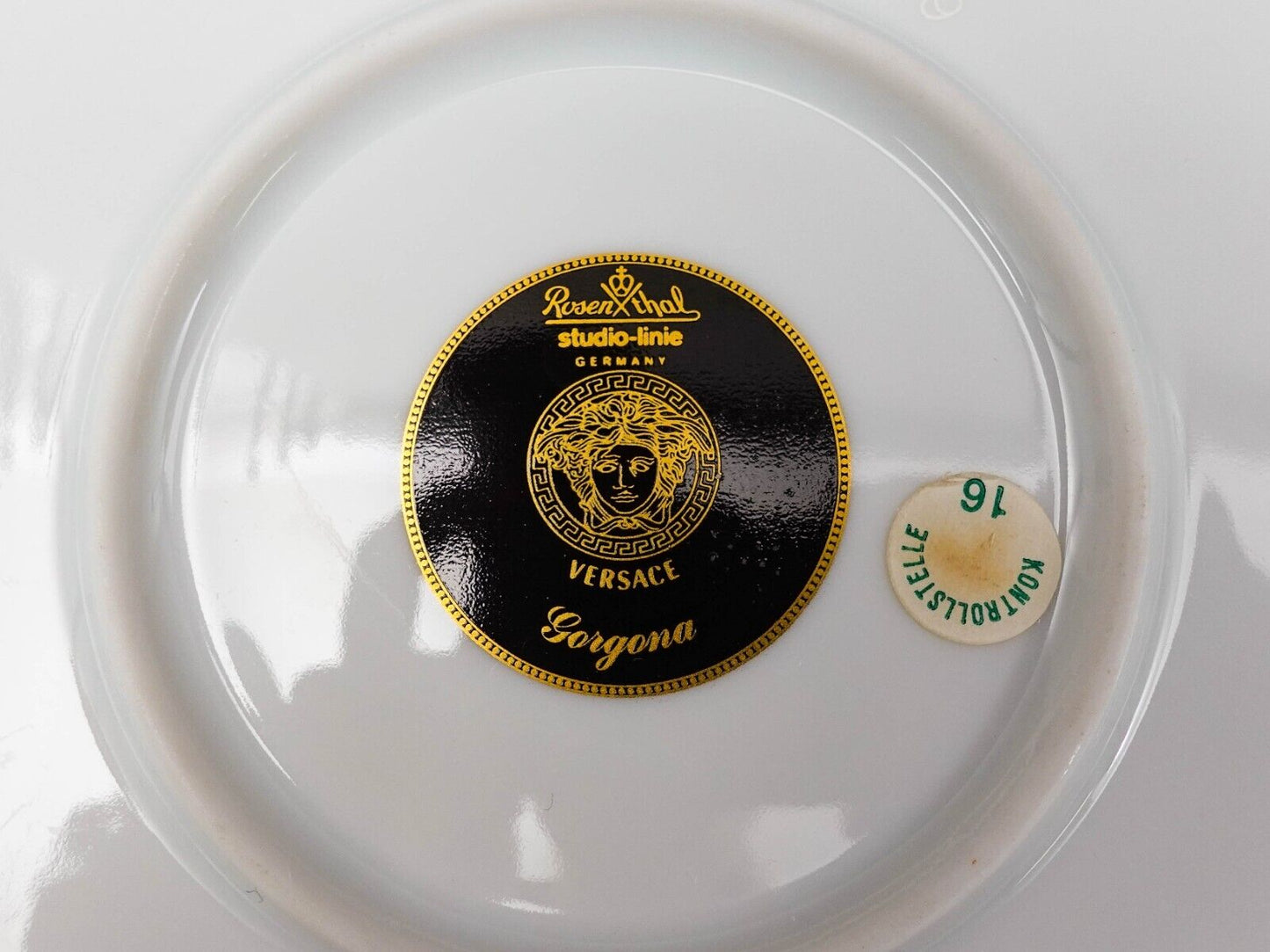 Versace Rosenthal Gorgona Medusa Gold Greek Key Porcelain Trinket Jewlery Box