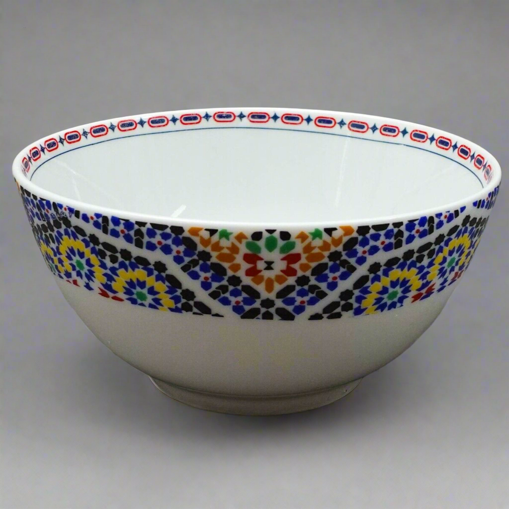 Cocema Fes Maroc Morocco Tile Mosaic Porcelain Fruit Cereal Bowl Set Of 4