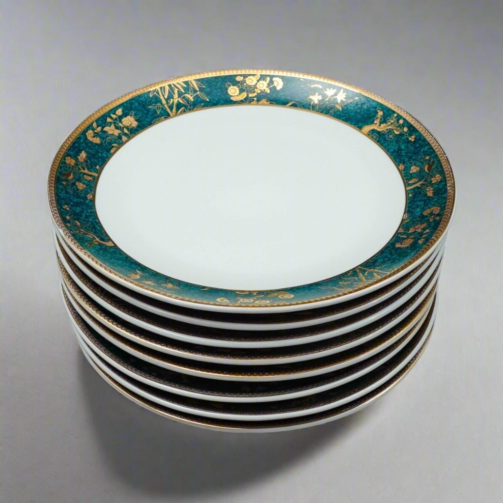 Cocema Fes Morocco Prestige Design Green Gold Bread & Butter Plate Set Of 8