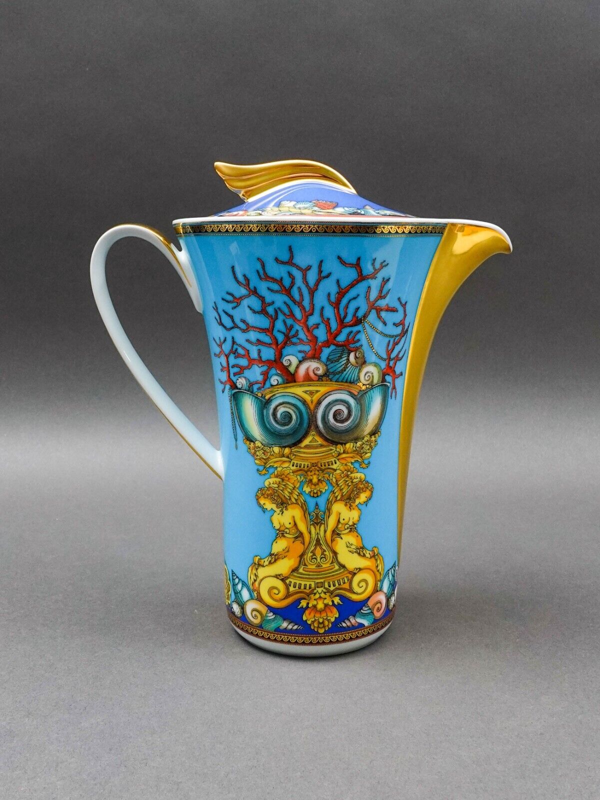 Versace Rosenthal Germany Les Tresors De La Mer Lidded Coffee Pot New With Box