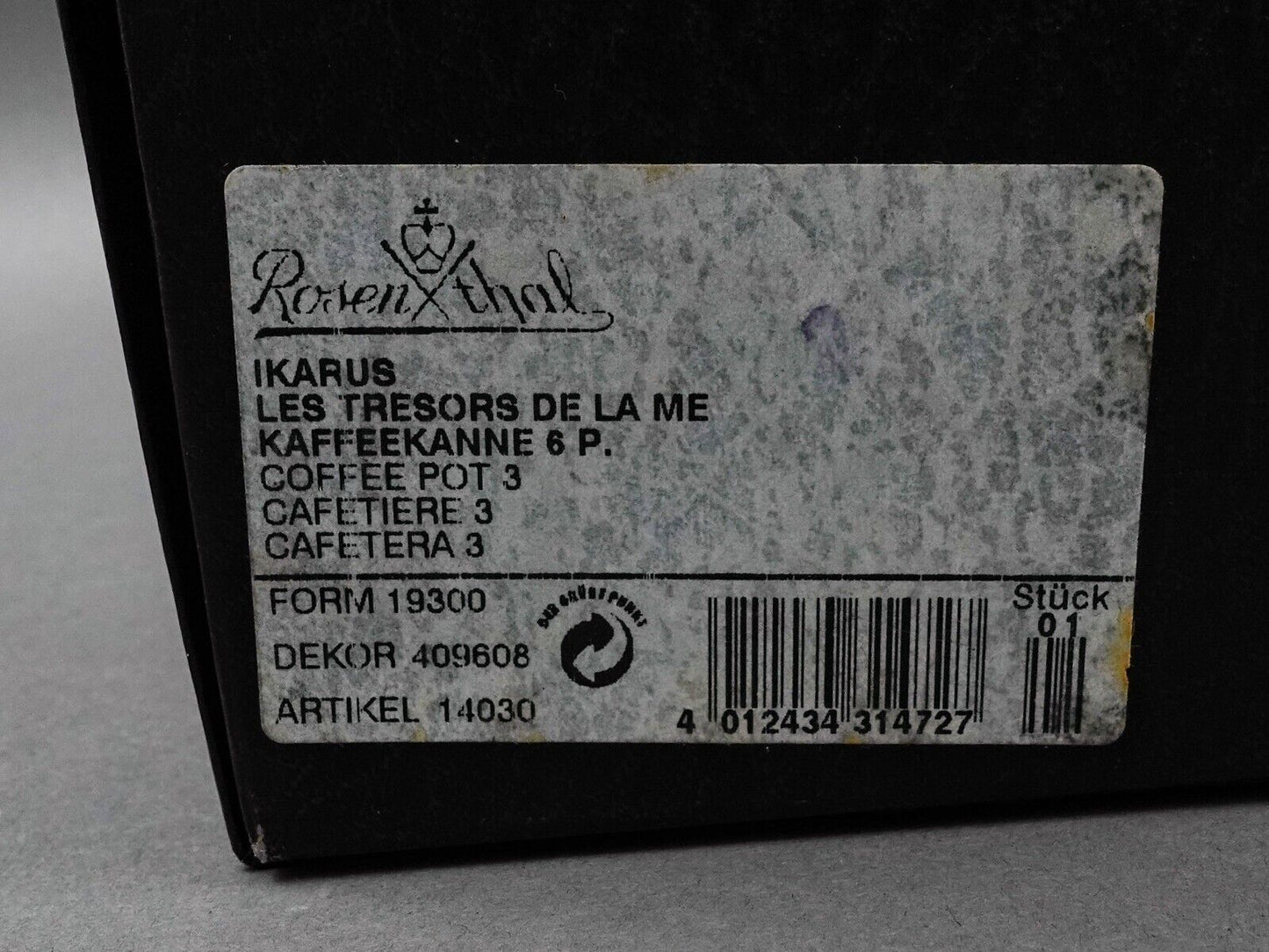 Versace Rosenthal Germany Les Tresors De La Mer Lidded Coffee Pot New With Box