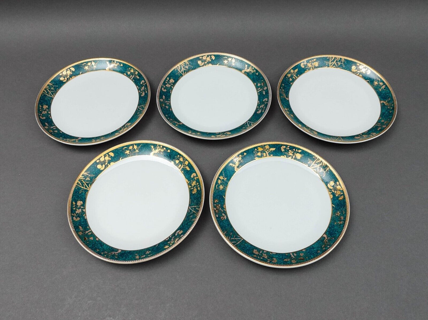 Cocema Fes Morocco Prestige Design Green Gold Bread & Butter Plate Set Of 5