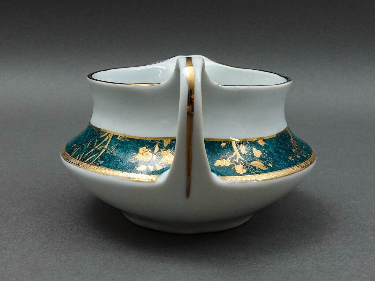 Cocema Fes Morocco Prestige Design Green Gold Porcelain Creamer Milk Jug