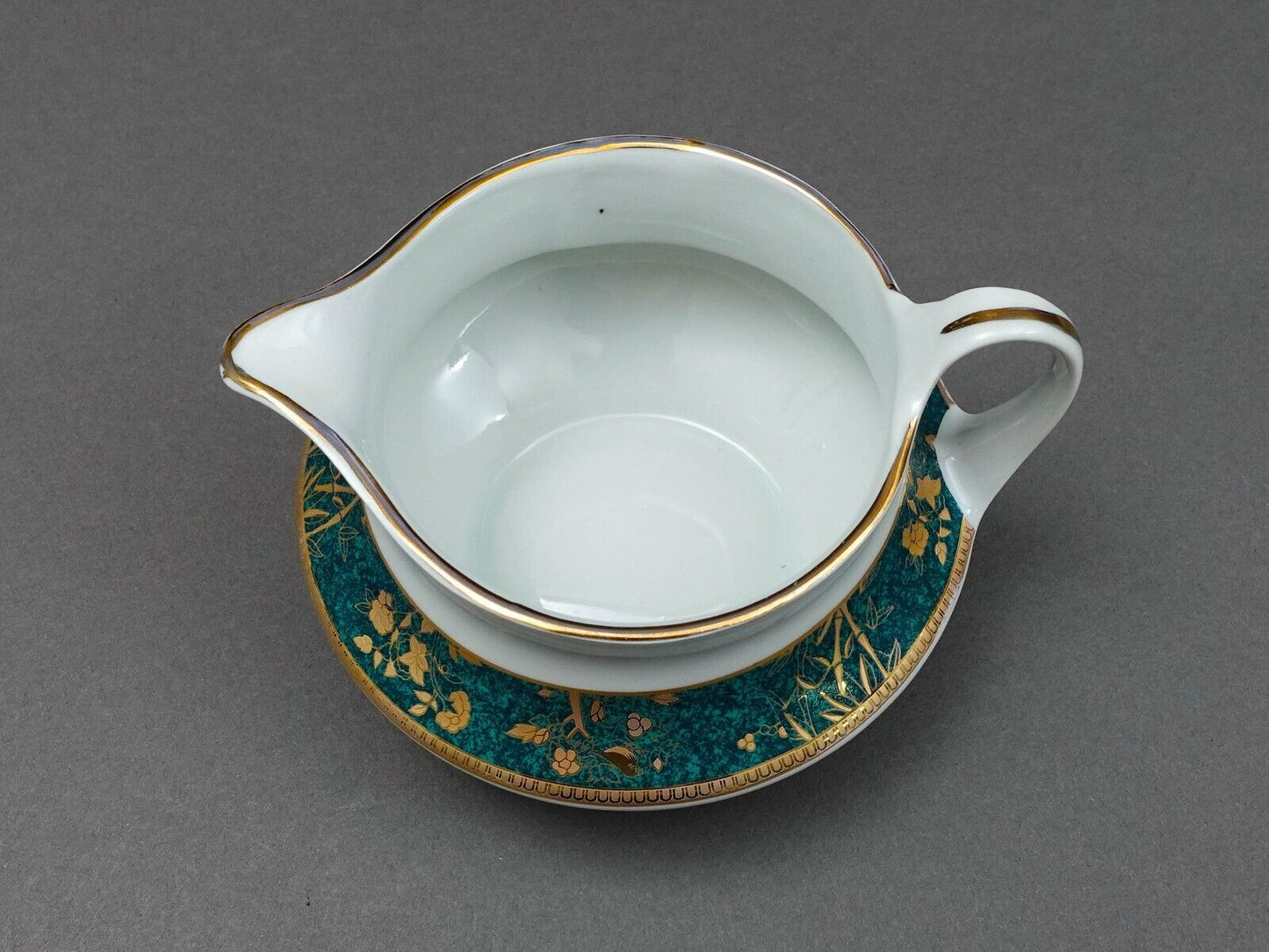Cocema Fes Morocco Prestige Design Green Gold Porcelain Creamer Milk Jug
