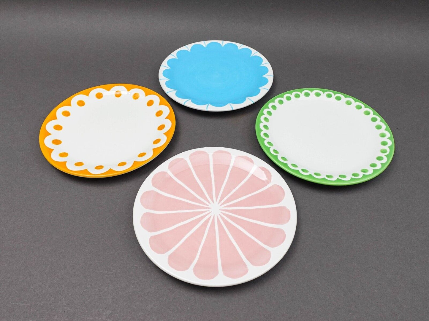Jonathan Adler 2004 Happy Home Sweet Shoppe By Zrike 8" Plate Set Of 4