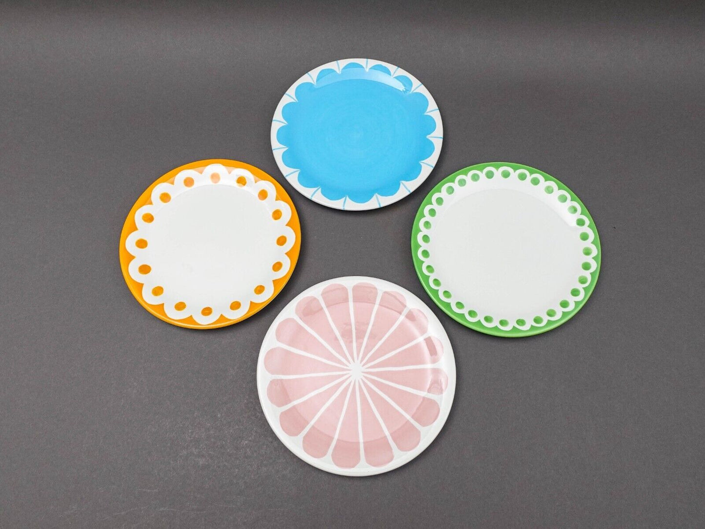 Jonathan Adler 2004 Happy Home Sweet Shoppe By Zrike 8" Plate Set Of 4