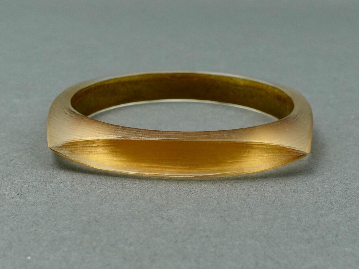 Alexis Bittar Luminous Gold Lucite Hand Carved Bangle Bracelet