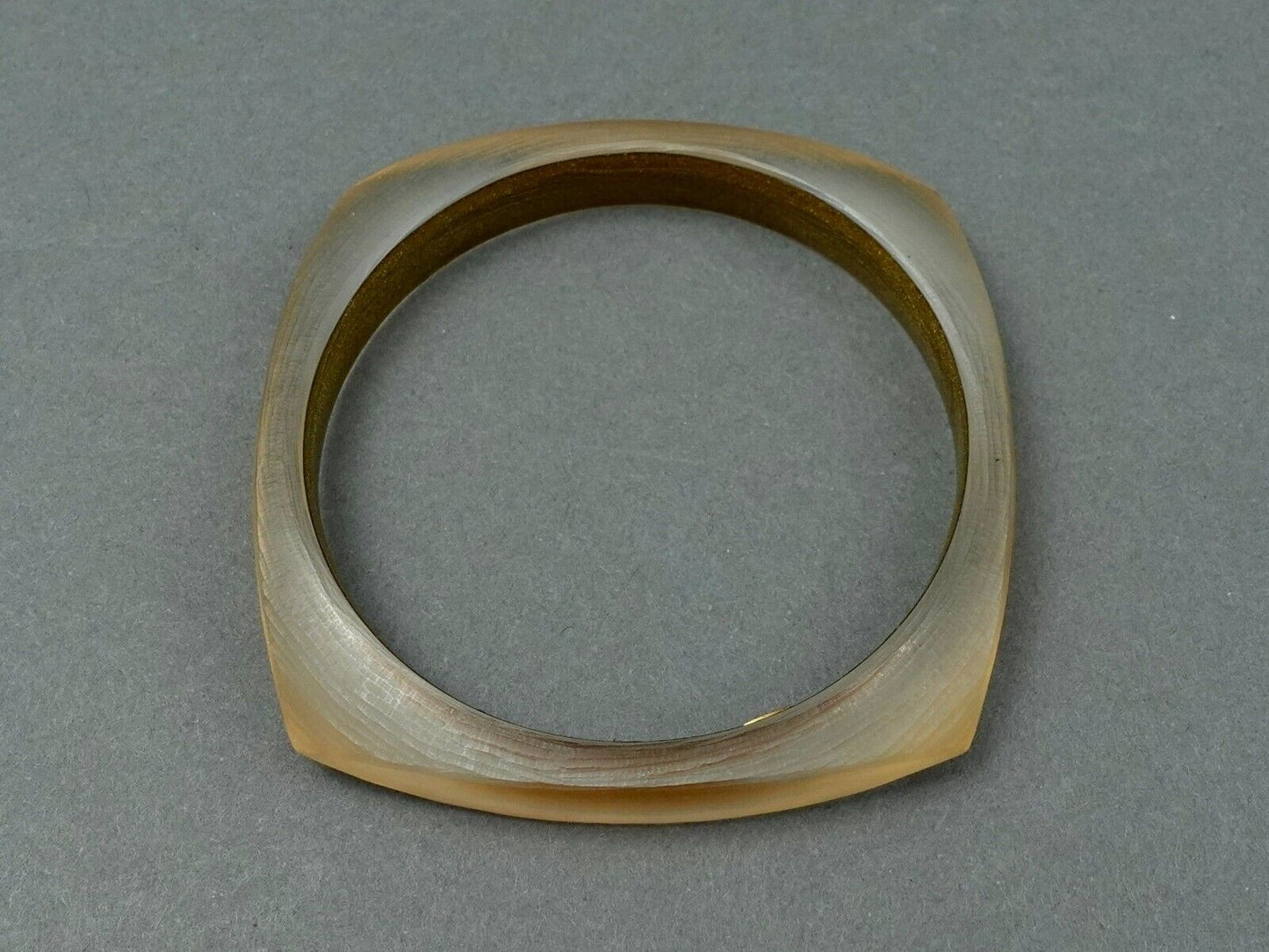 Alexis Bittar Luminous Gold Lucite Hand Carved Bangle Bracelet