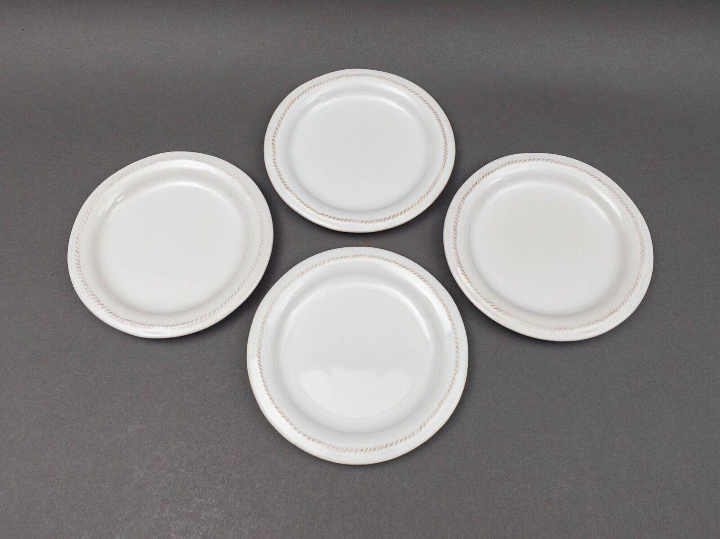 Juliska Portugal Berry & Thread Whitewash 7" Side Cocktail Plate Set Of 4
