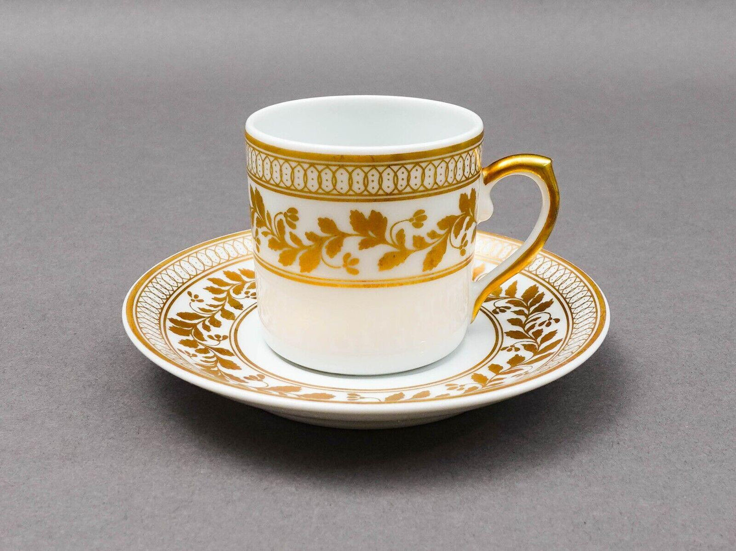 Vista Alegre Portugal Anna White & Gold Porcelain Espresso Cup Saucer Set Of 6