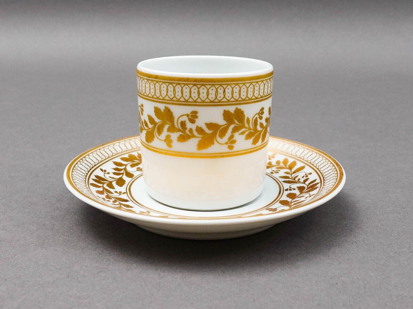 Vista Alegre Portugal Anna White & Gold Porcelain Espresso Cup Saucer Set Of 6