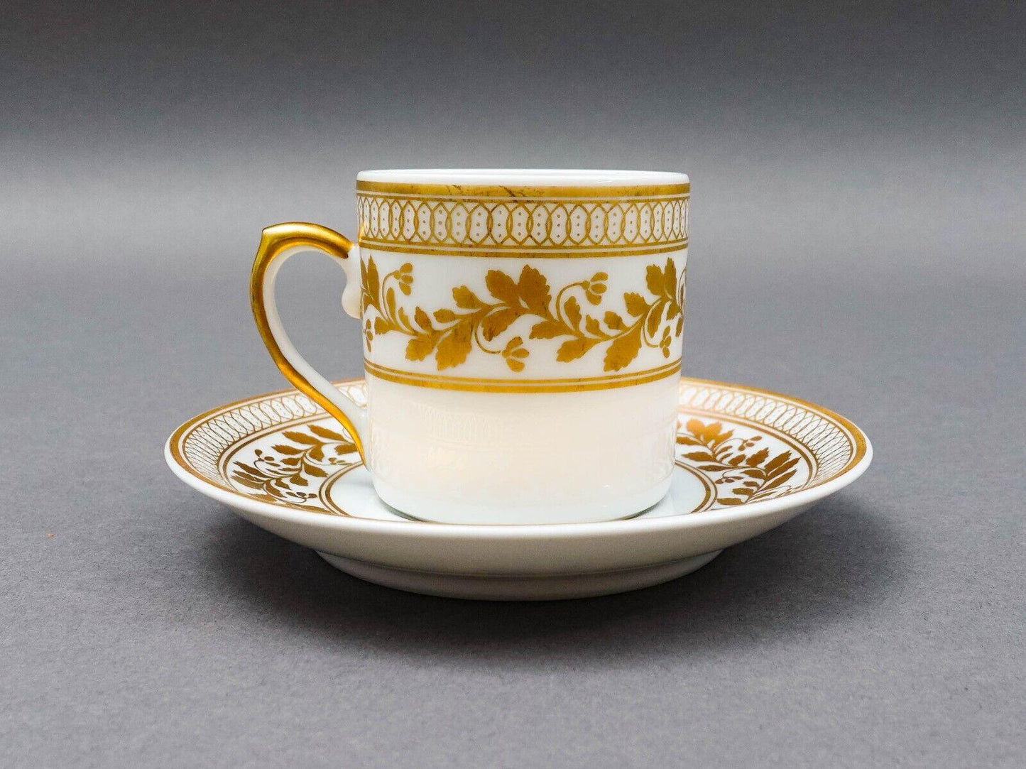 Vista Alegre Portugal Anna White & Gold Porcelain Espresso Cup Saucer Set Of 6