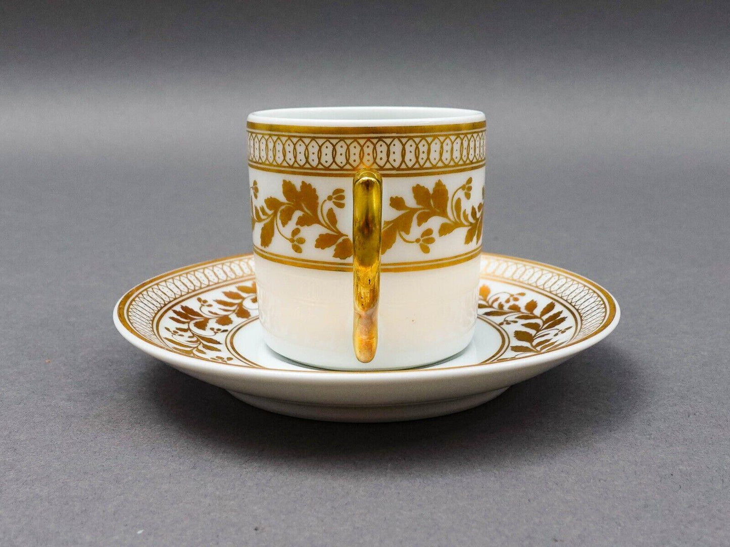 Vista Alegre Portugal Anna White & Gold Porcelain Espresso Cup Saucer Set Of 6