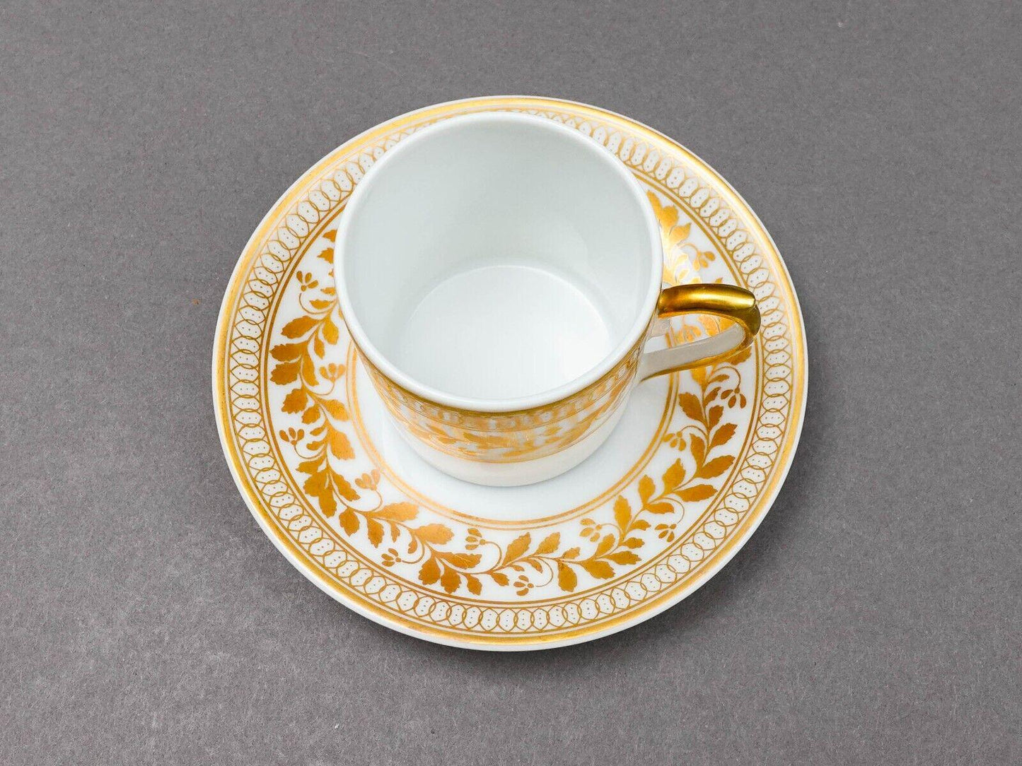 Vista Alegre Portugal Anna White & Gold Porcelain Espresso Cup Saucer Set Of 6