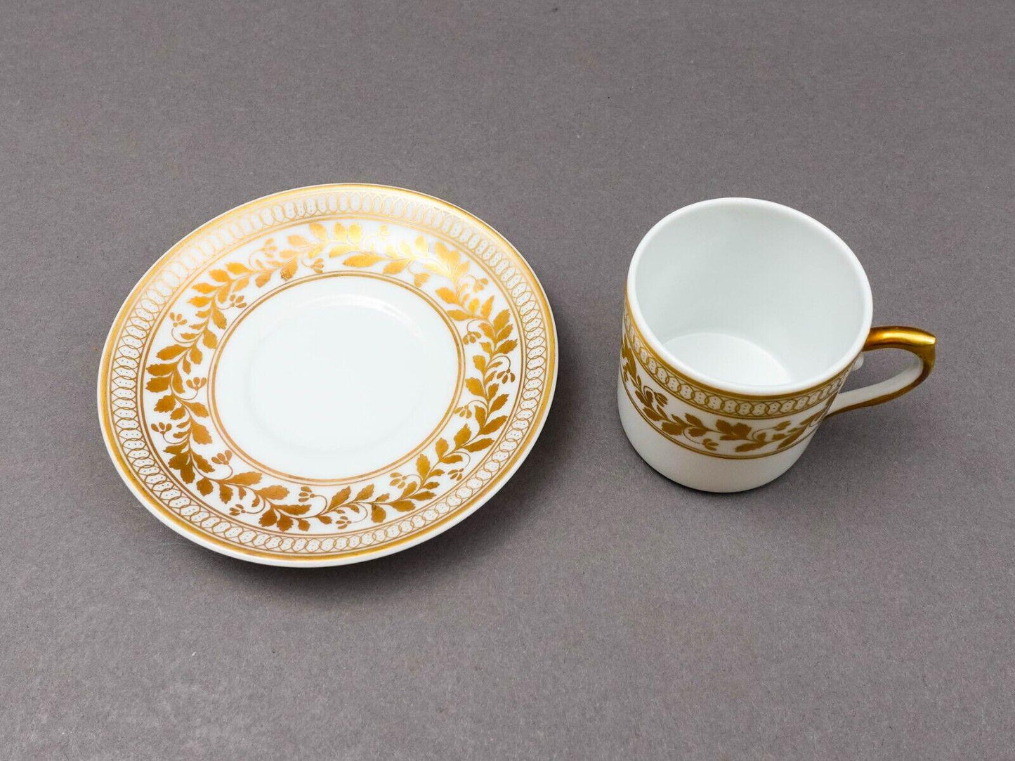 Vista Alegre Portugal Anna White & Gold Porcelain Espresso Cup Saucer Set Of 6