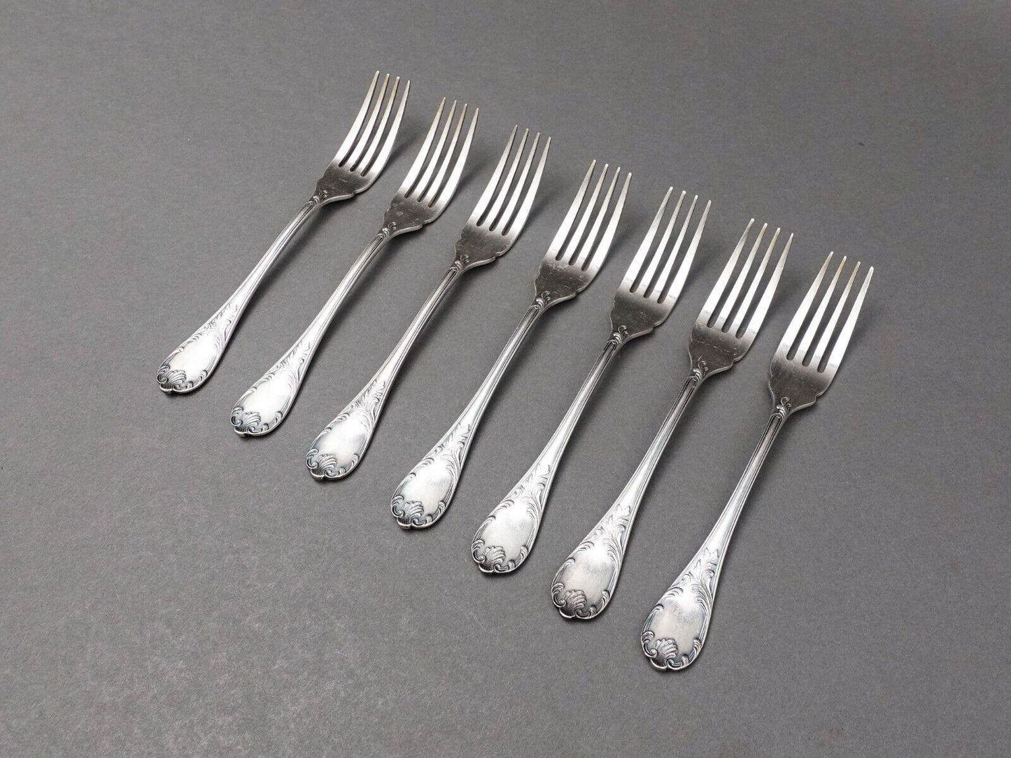 Christofle France Marly Silverplate 7" Fish Fork Set Of 7