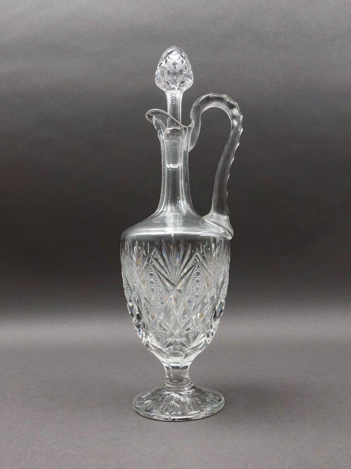 St. Louis France Florence Pineapple Cut Crystal Wine Decanter With Stopper 15.5"