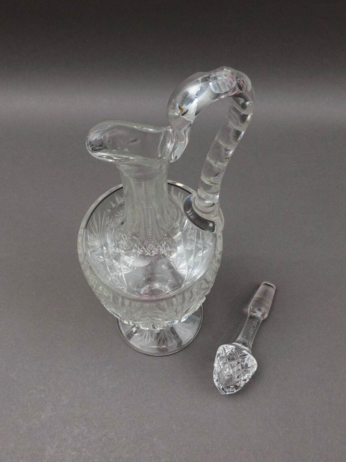 St. Louis France Florence Pineapple Cut Crystal Wine Decanter With Stopper 15.5"