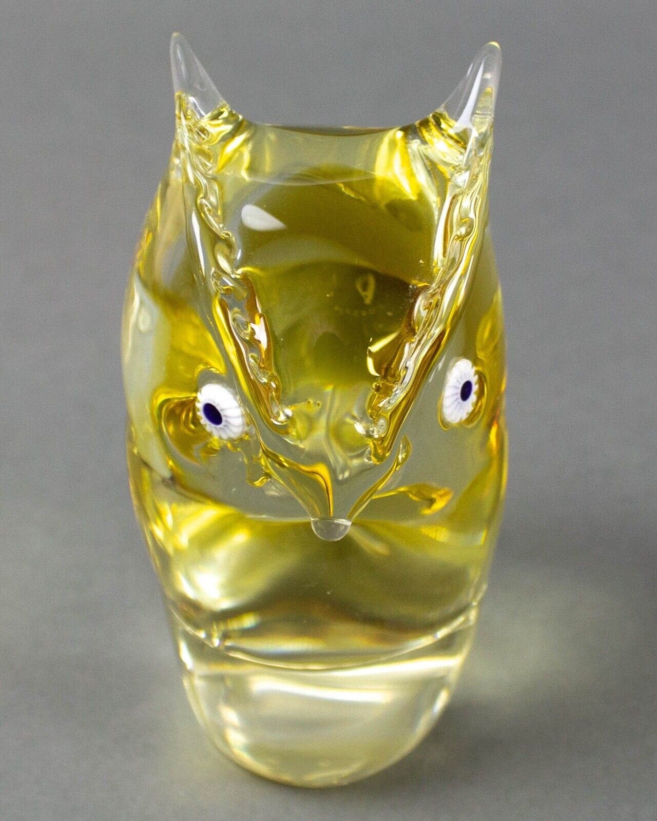 Luigi Onesto For Oggetti Italian Murano Sommerso Owl Art Glass Rare