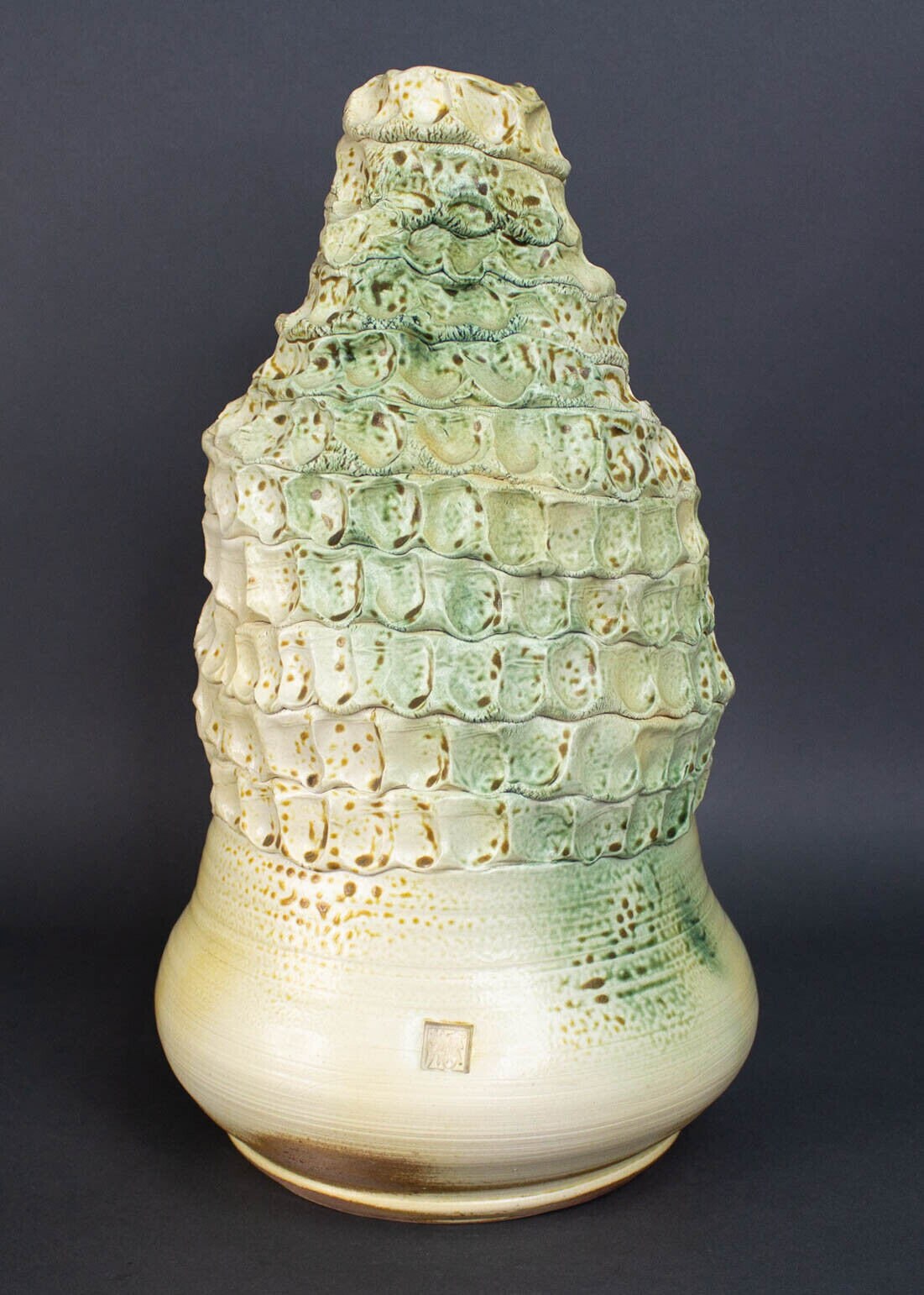 Monumental Abstract Art Studio Pottery Vase Japanese Artist Signed