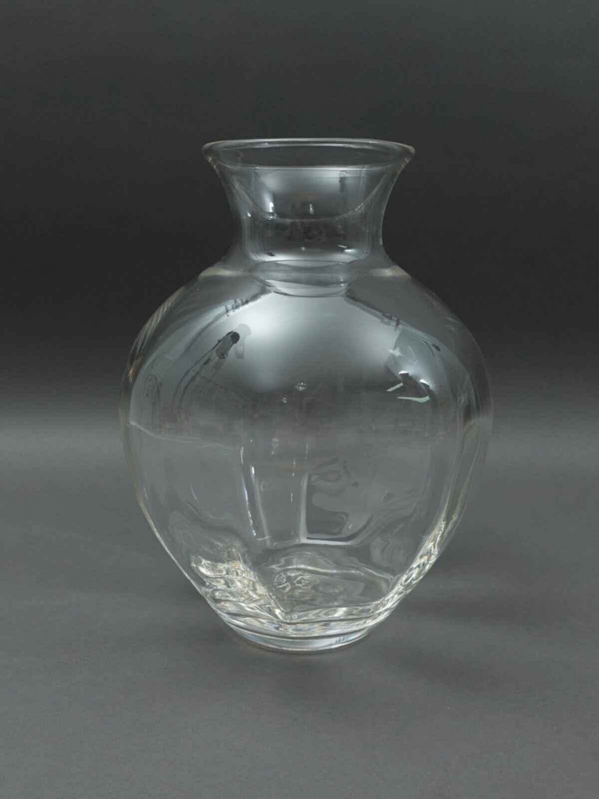 Simon Pearce Shelburne Large Hand Blown Optic Art Glass Vase 11 1/4"
