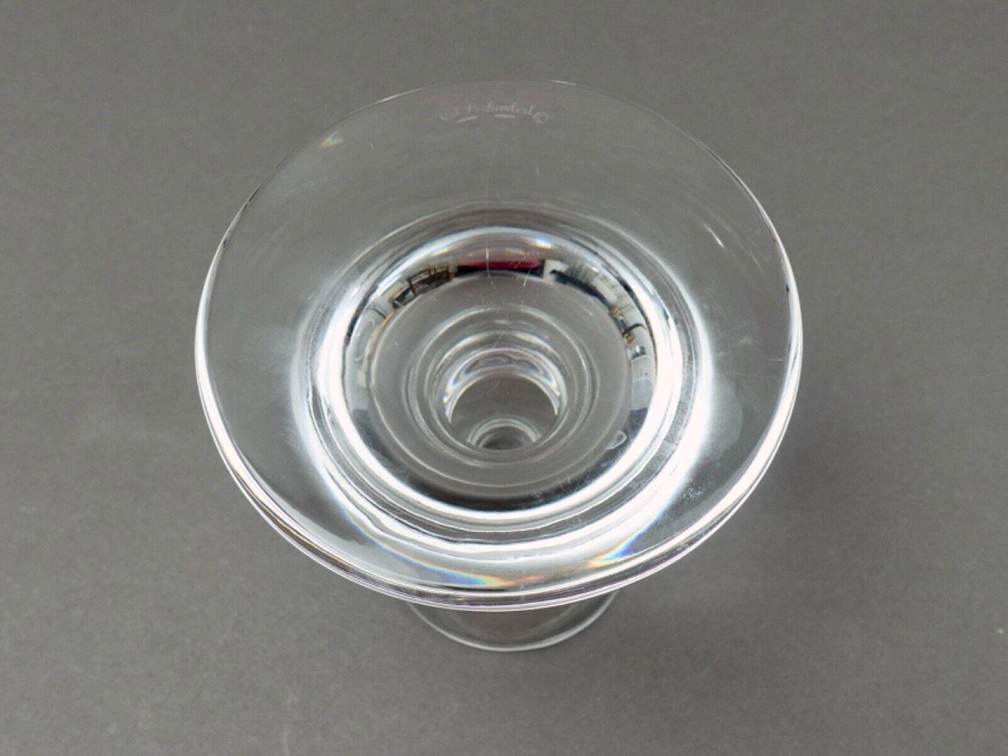 Val St Lambert Crystal Ingo Glass Candlesticks Candle Holder Set Of 2