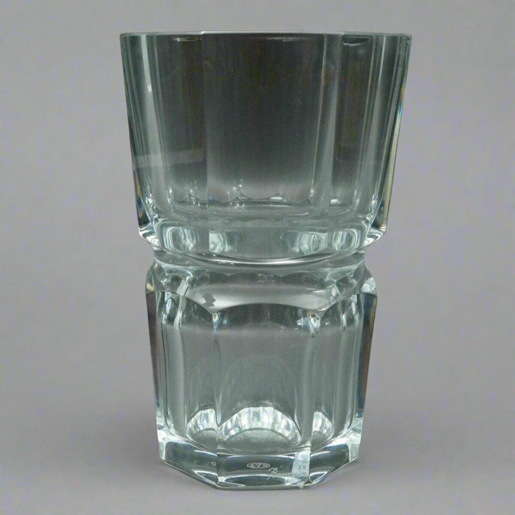 Baccarat Crystal France Signed Edith Heavy Glass Flower Vase 7 7/8" (Read)