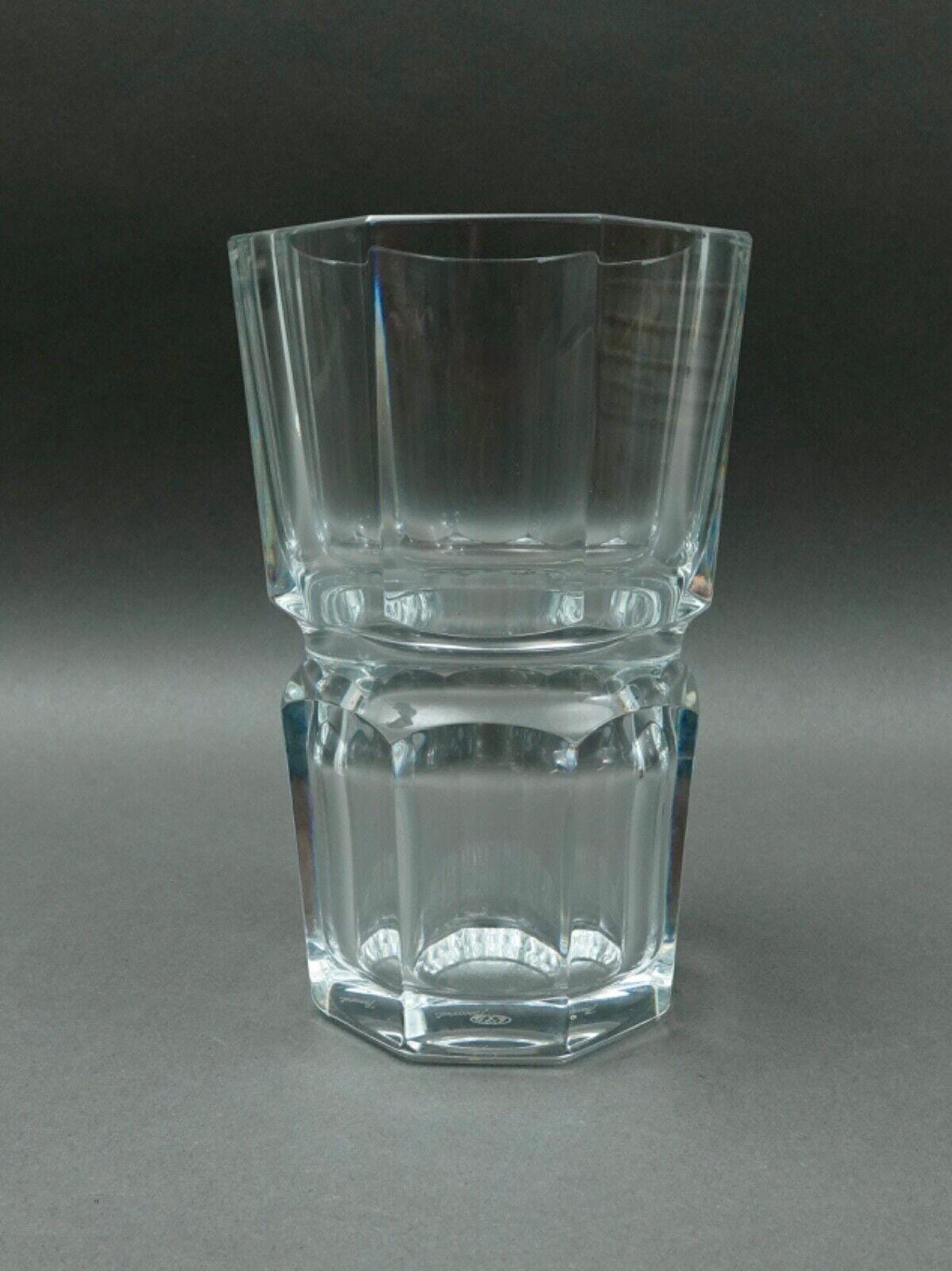 Baccarat Crystal France Signed Edith Heavy Glass Flower Vase 7 7/8" (Read)