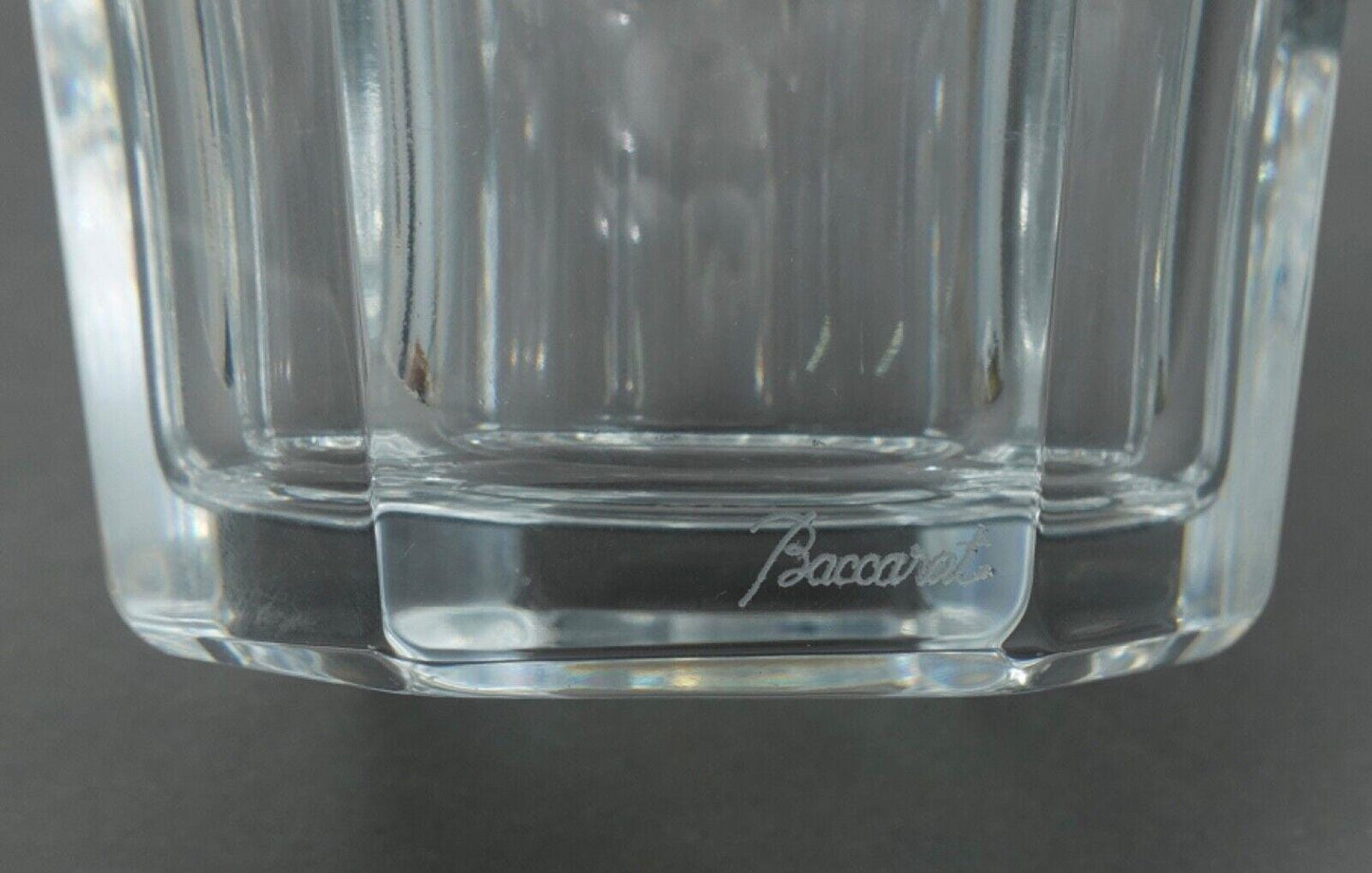 Baccarat Crystal France Signed Edith Heavy Glass Flower Vase 7 7/8" (Read)