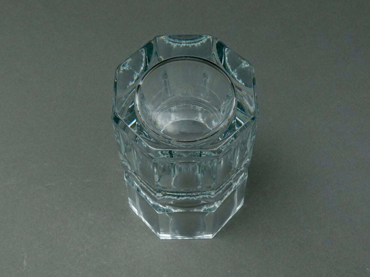 Baccarat Crystal France Signed Edith Heavy Glass Flower Vase 7 7/8" (Read)