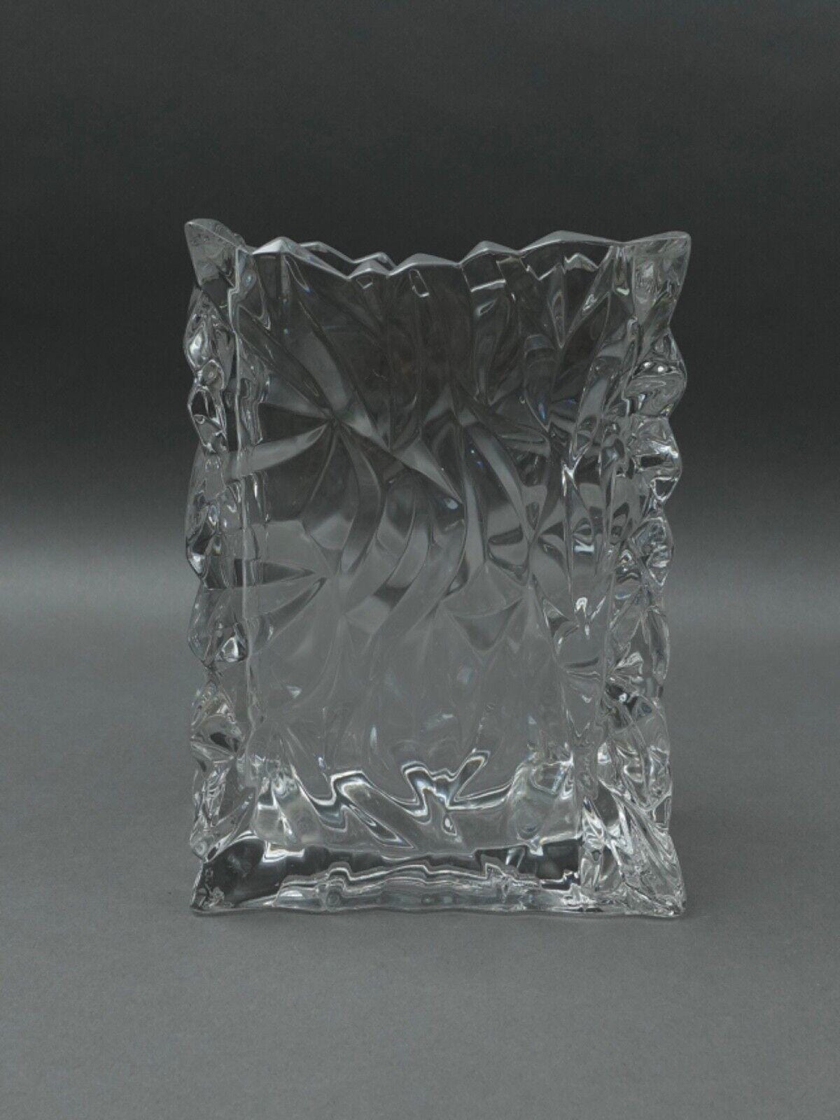 Rosenthal Studio Line Germany Tapio Wirkkala Crinkle Crystal Paper Bag Vase 8.5"
