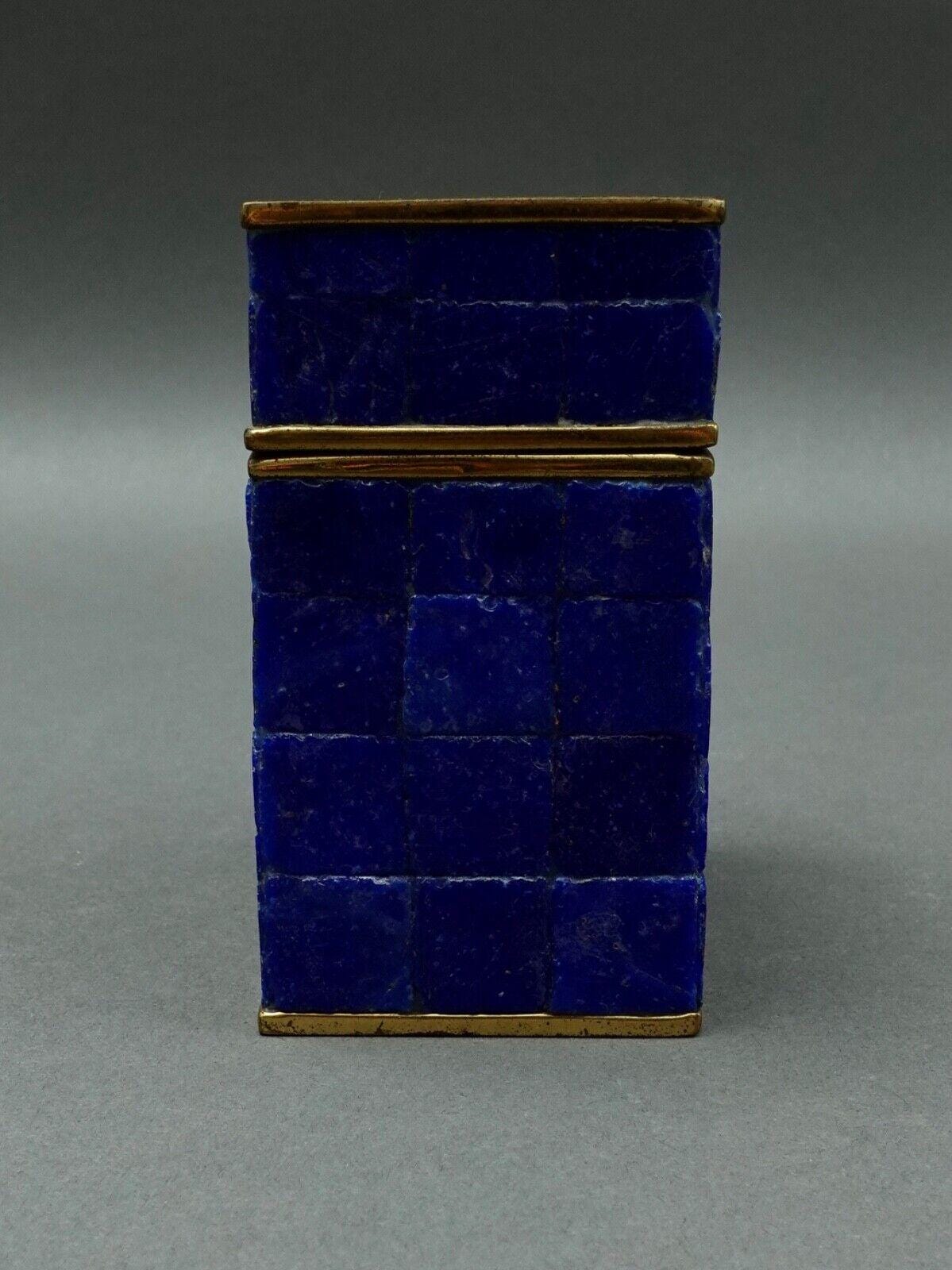 Salvador Teran Mexico Vintage MCM Hand Wrought Brass Mosaic Tile Bird Lidded Box