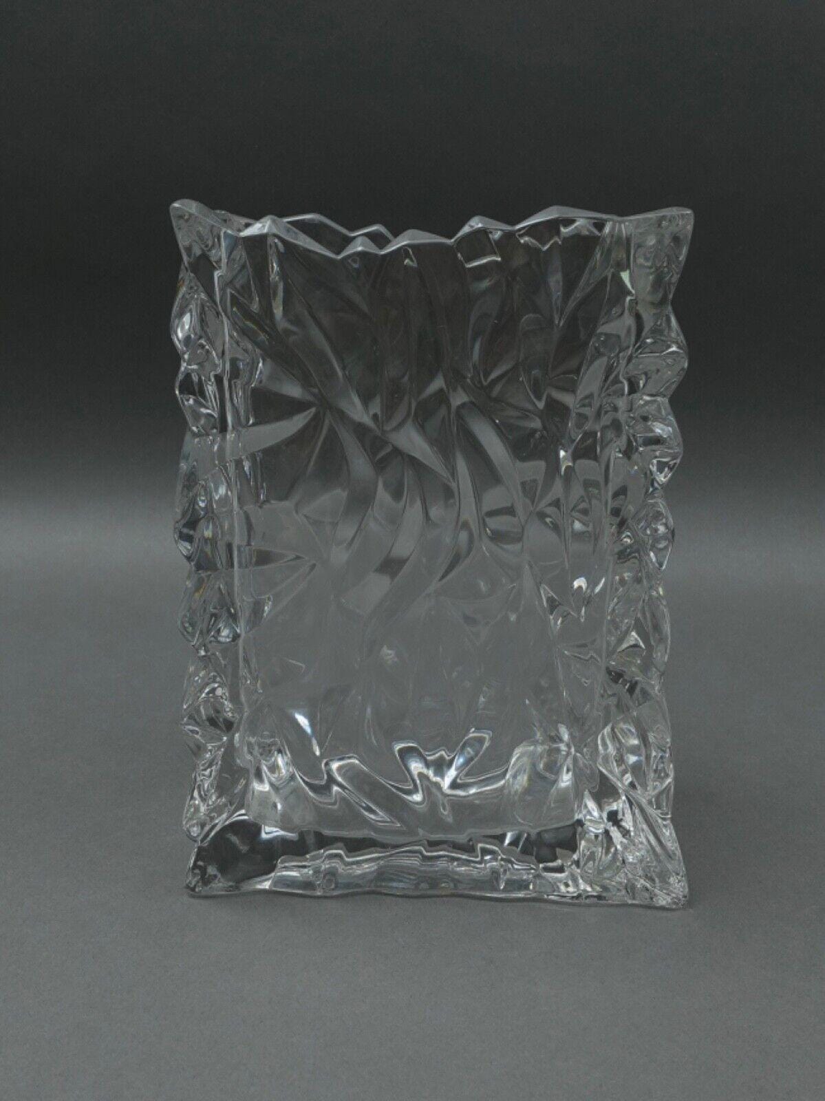 Rosenthal Studio Line Germany Tapio Wirkkala Crinkle Crystal Paper Bag Vase 8.5"
