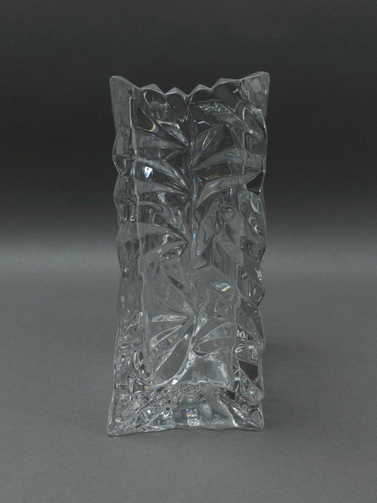 Rosenthal Studio Line Germany Tapio Wirkkala Crinkle Crystal Paper Bag Vase 8.5"