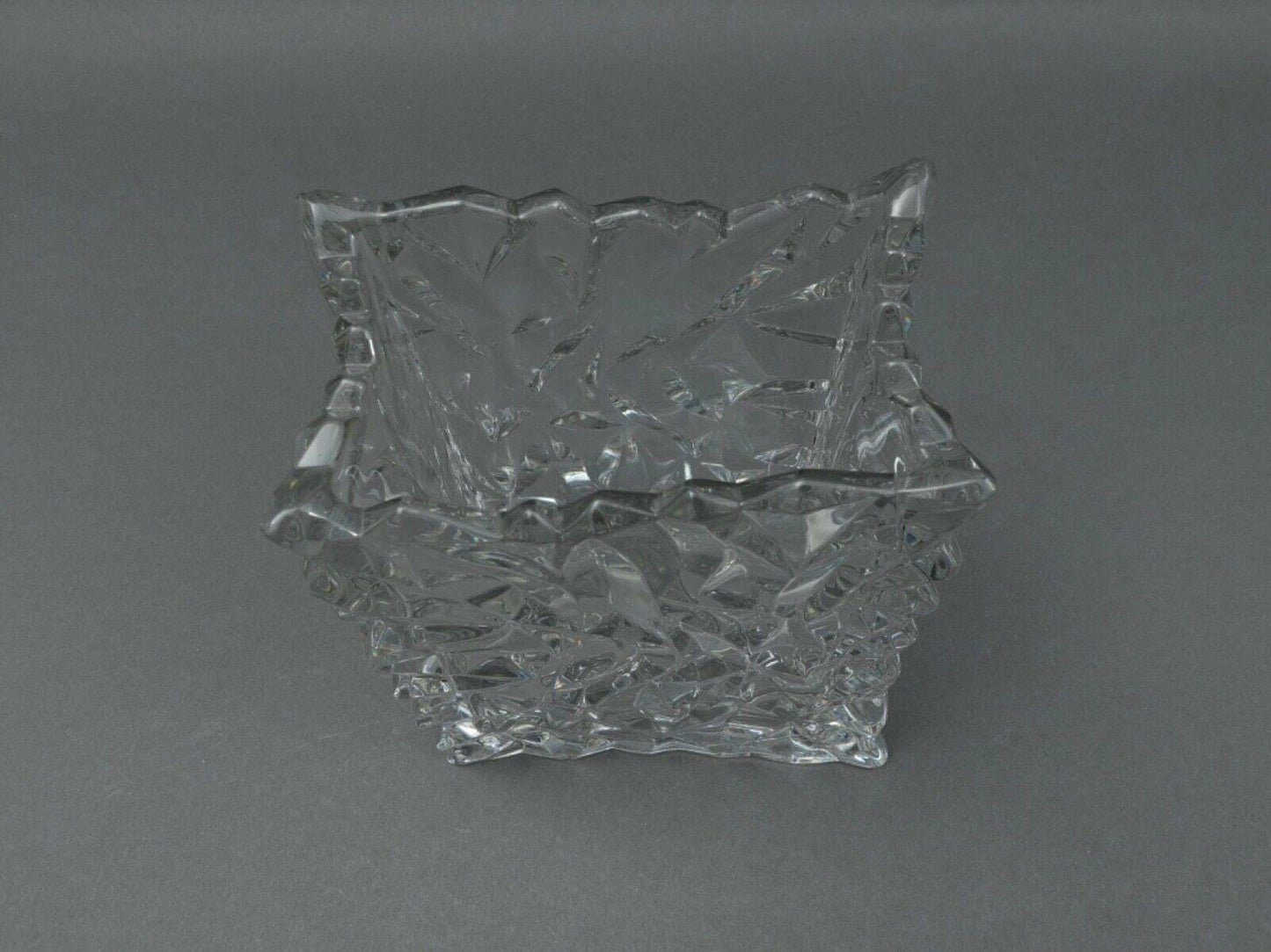 Rosenthal Studio Line Germany Tapio Wirkkala Crinkle Crystal Paper Bag Vase 8.5"