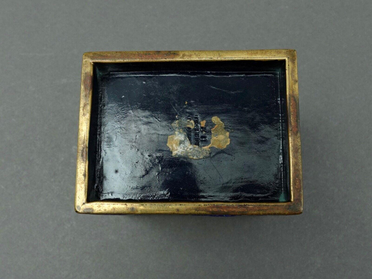 Salvador Teran Mexico Vintage MCM Hand Wrought Brass Mosaic Tile Bird Lidded Box