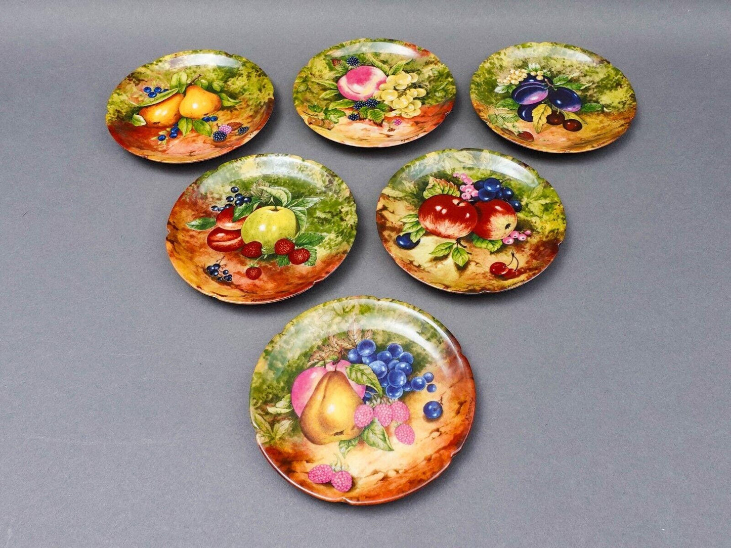 Rochard Limoges AJ Heritage Still Life Fruit 5.25" Bread & Butter Plate Set Of 6