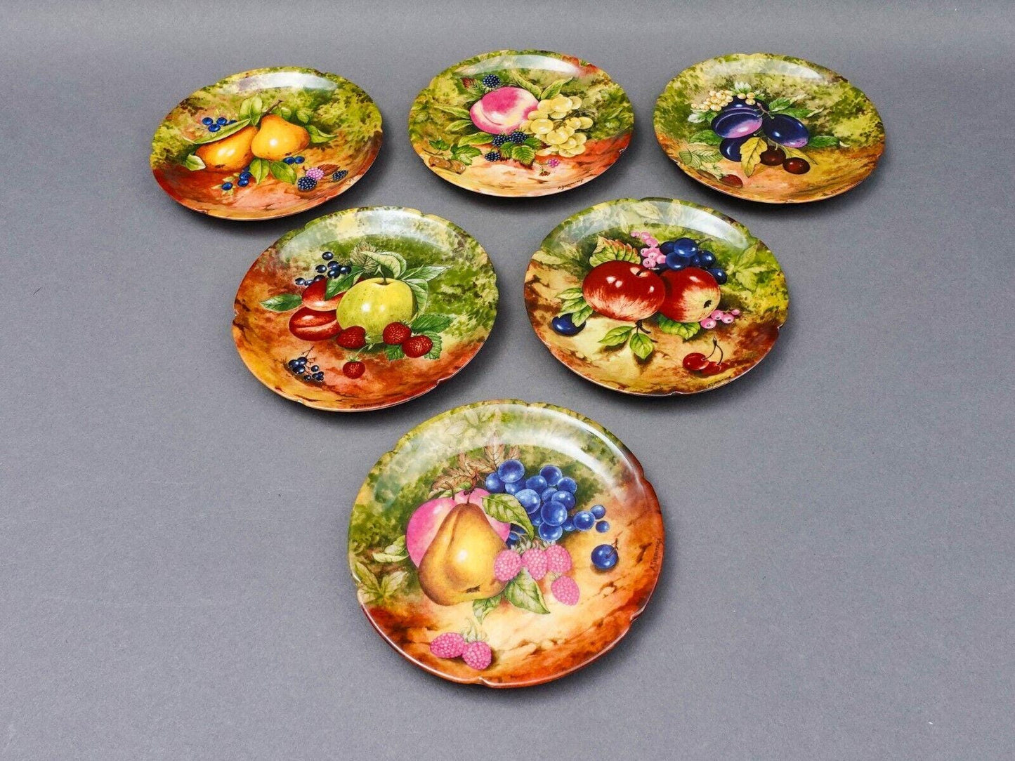Rochard Limoges AJ Heritage Still Life Fruit 5.25" Bread & Butter Plate Set Of 6