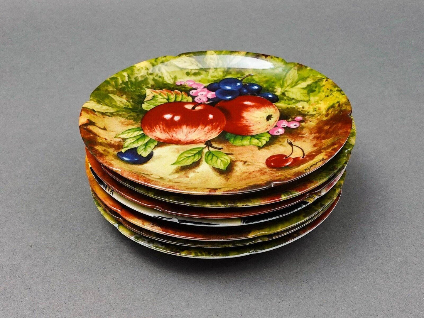 Rochard Limoges AJ Heritage Still Life Fruit 5.25" Bread & Butter Plate Set Of 6