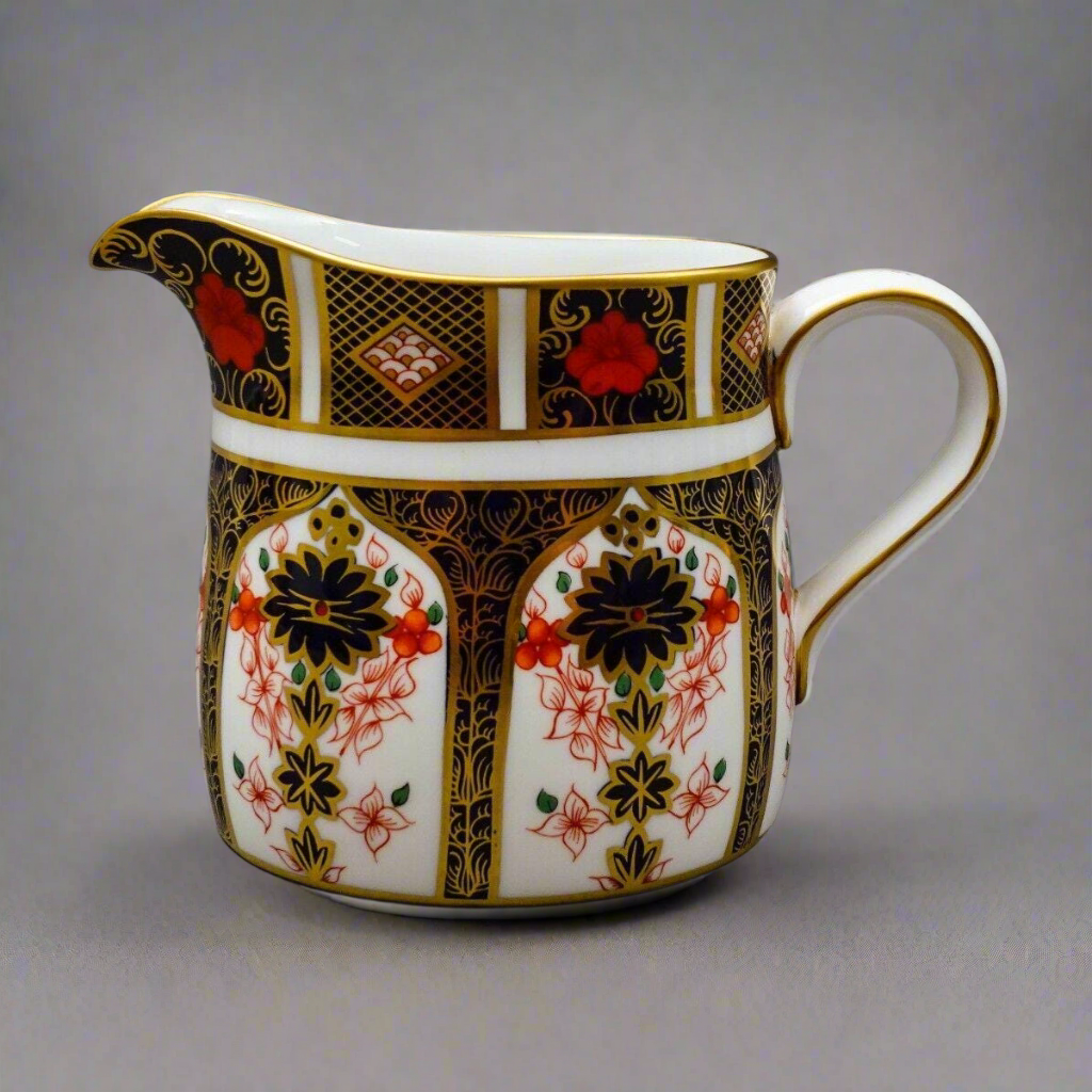 Royal Crown Derby England Old Imari 1128 Bone China Creamer Milk Jug